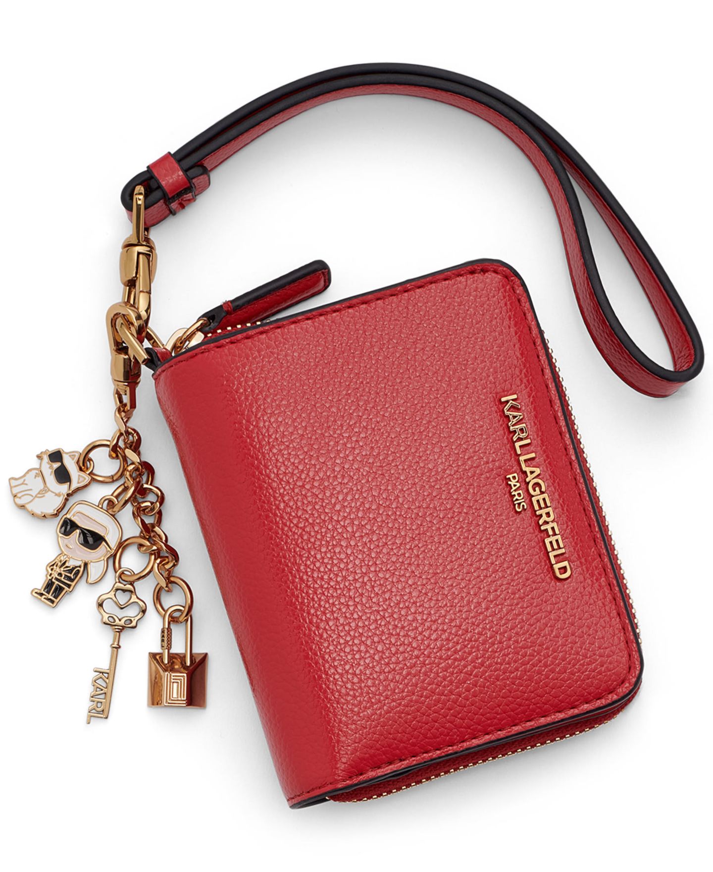 Женский кошелёк KARL LAGERFELD PARIS Zipper Charm Bifold Wallet, цвет: Красный — фото 5