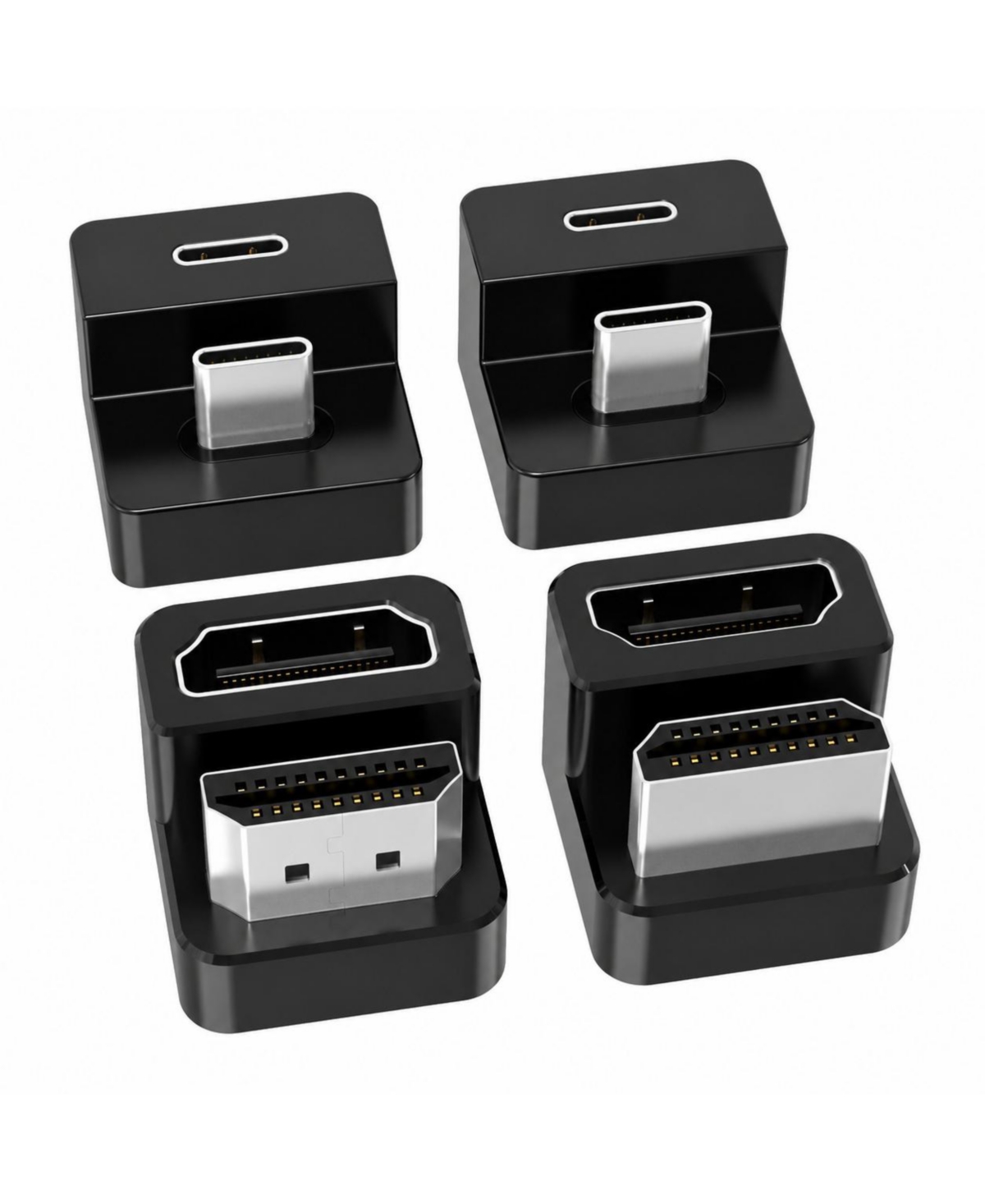 Lofree 180 Degree Usb-c Adapter U-Shaped Converter 4K 60Hz Lossless Transmission - black