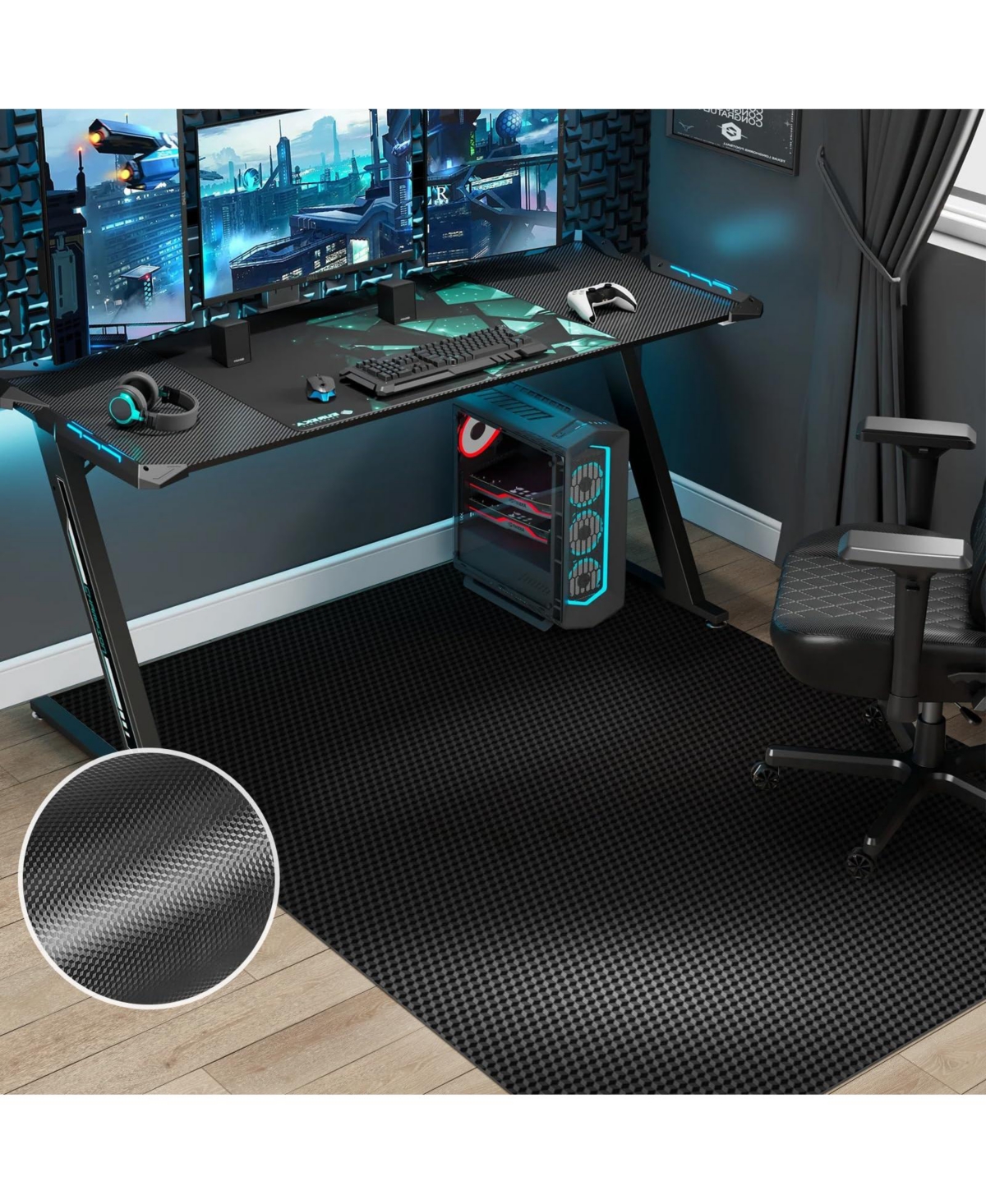 Lowking Anti Slip Waterproof Floor Protector Mat For Rolling Desk Chair