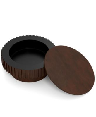 31 in Round Fluted Drum Coffee Table with Hidden Storage
