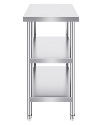 18 x 36 Inch Stainless Steel Food Prep Table with 2 Undershelves