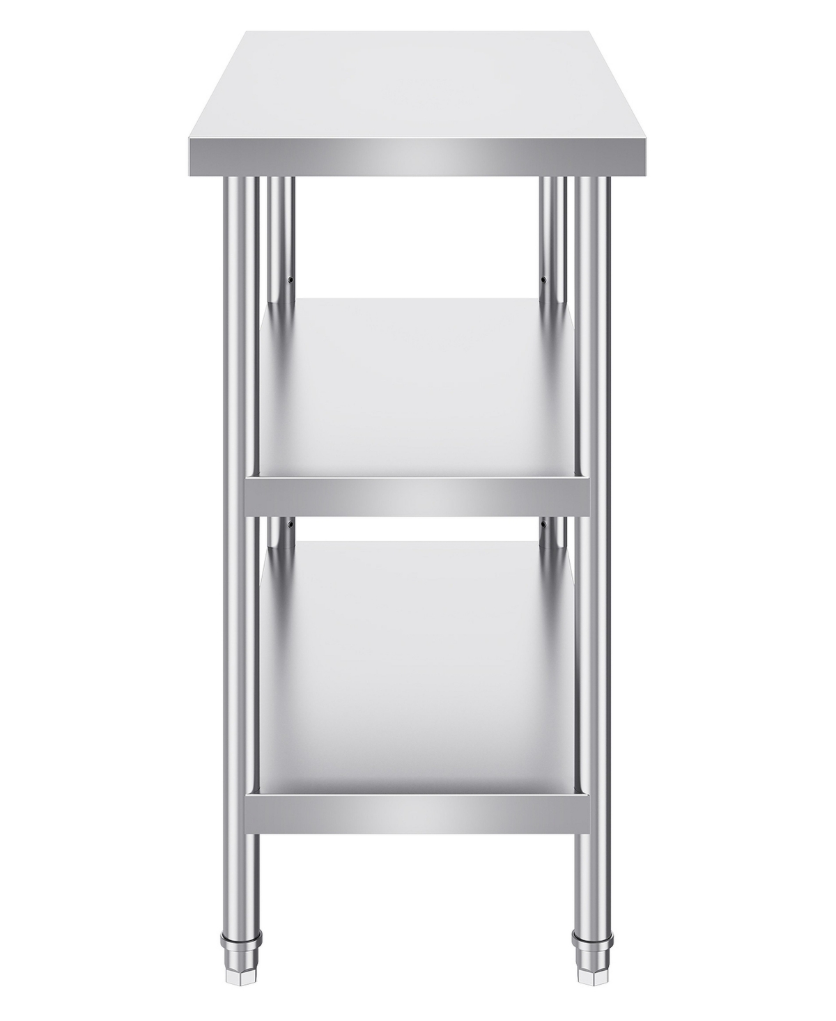 Hongge 18 x 36 Inch Stainless Steel Food Prep Table with 2 Undershelves - Silver