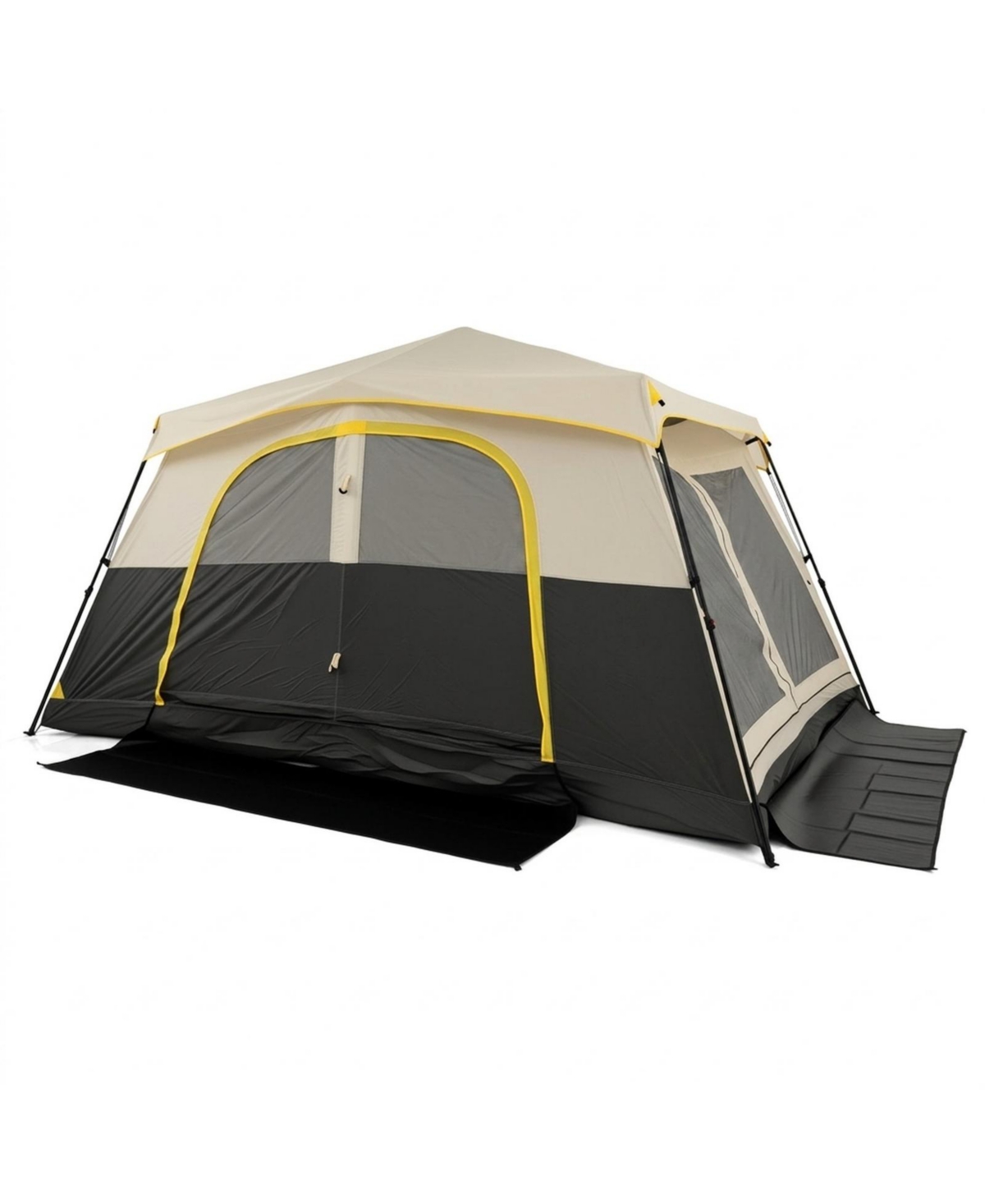Sugift 10 Person Instant Cabin Camping Tent with Rainfly 13 feet x 9 feet Portable Large Family Tent - Charcoal