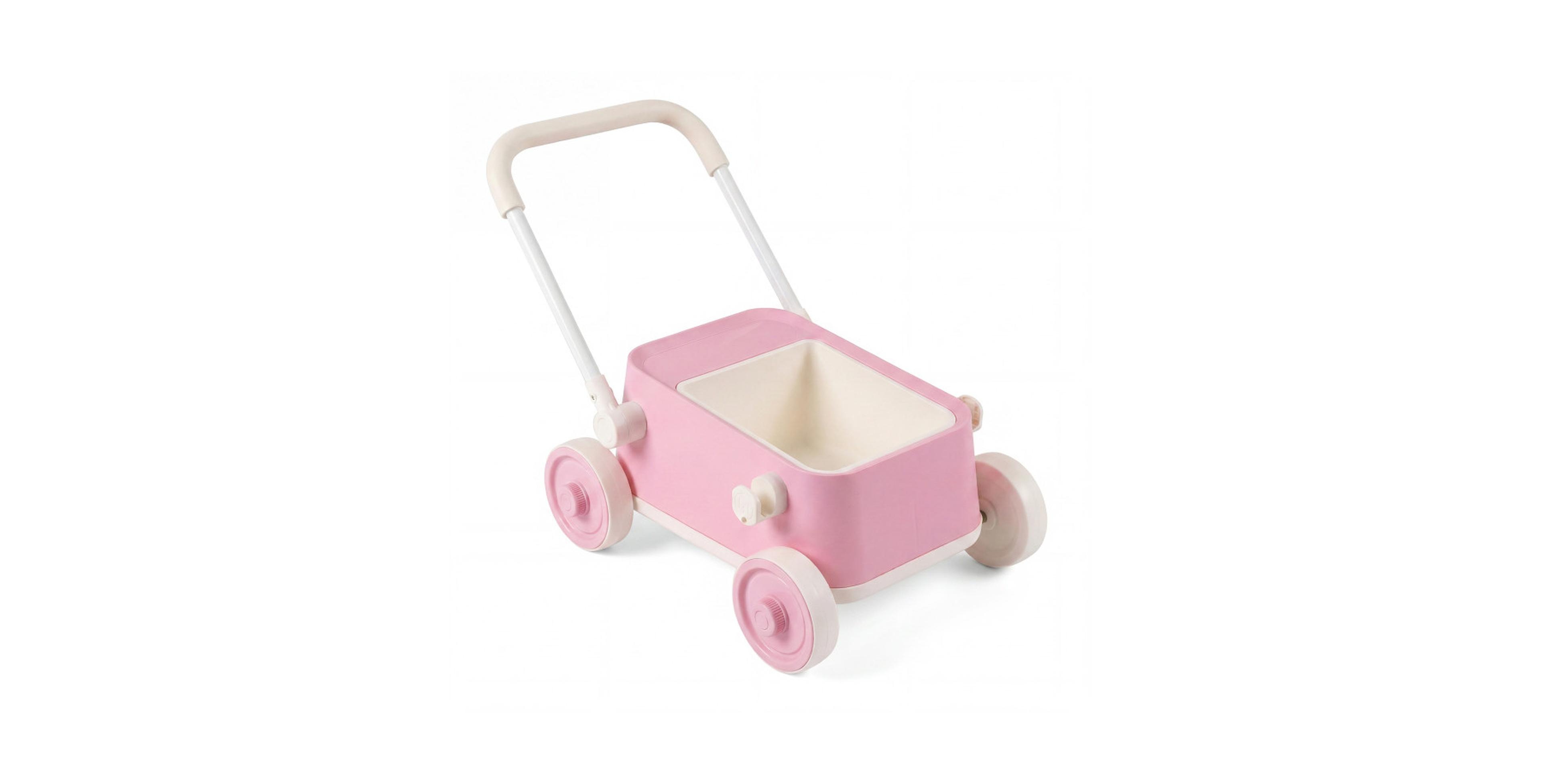 Sugift Baby Push Wagon with Foldable Handlebar and Storage Basket, Ages 3-6