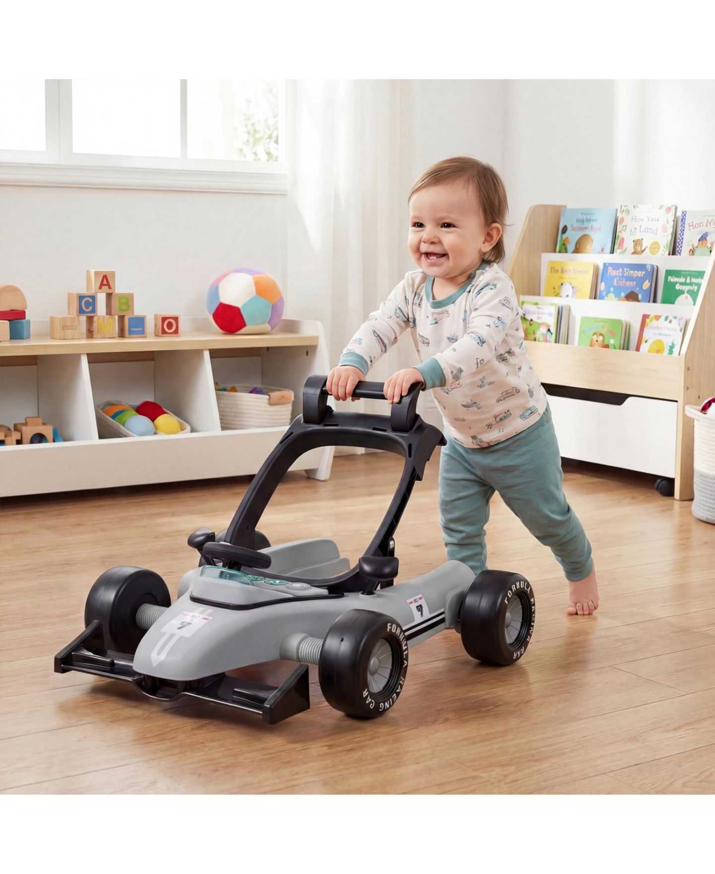 Детская игрушка SUGIFT 4-in-1 Baby Push Activity Center Height-Adjustable Detachable Music Box Walker, Ages 6-18 Months, цвет: Серый — фото 2