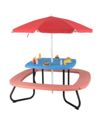 Toddler Outdoor Activity Table Featuring Collapsible Umbrella  Tables