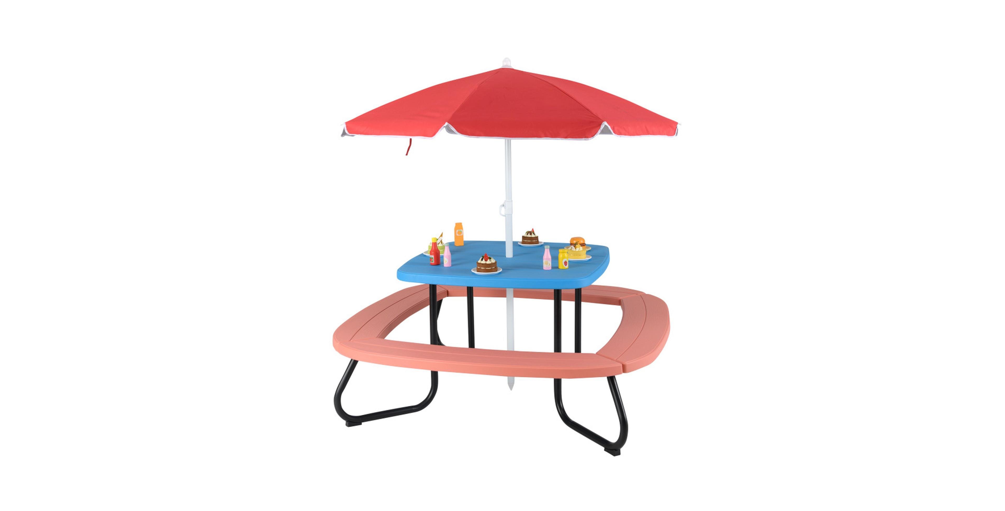 Gouun Toddler Outdoor Activity Table Featuring Collapsible Umbrella Tables