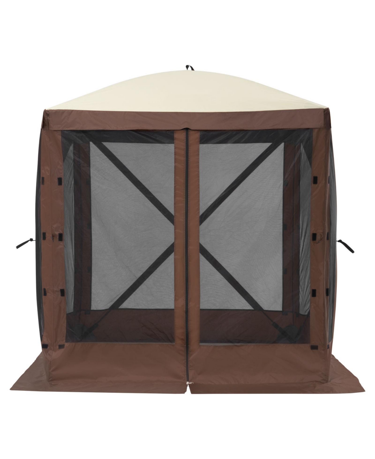 Hongge 6 x 6 Feet Pop Up Screen Tent for Backyard Gatherings - Brown canopy