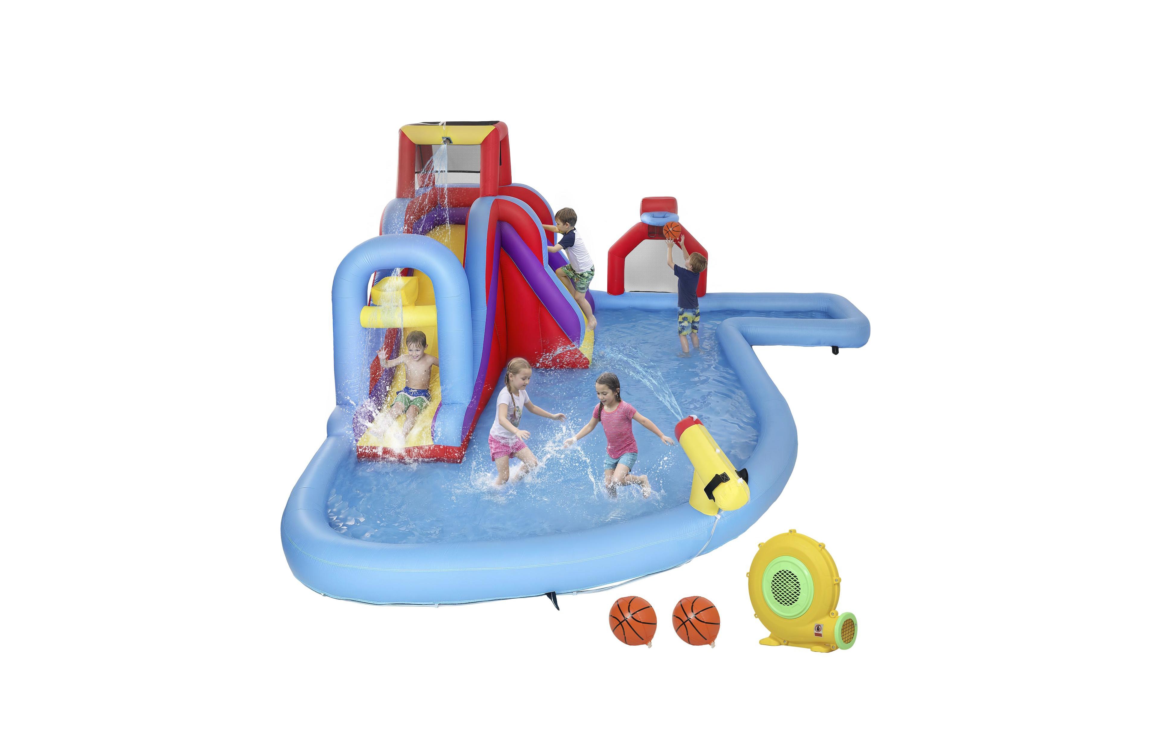 Sevorley Inflatable 6-in-1 Kids Bounce House Slide, Ages 3-8