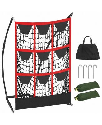 9 Hole Strike Zone Baseball Softball Training Net Heavy Duty Frame Portable Carry Bag