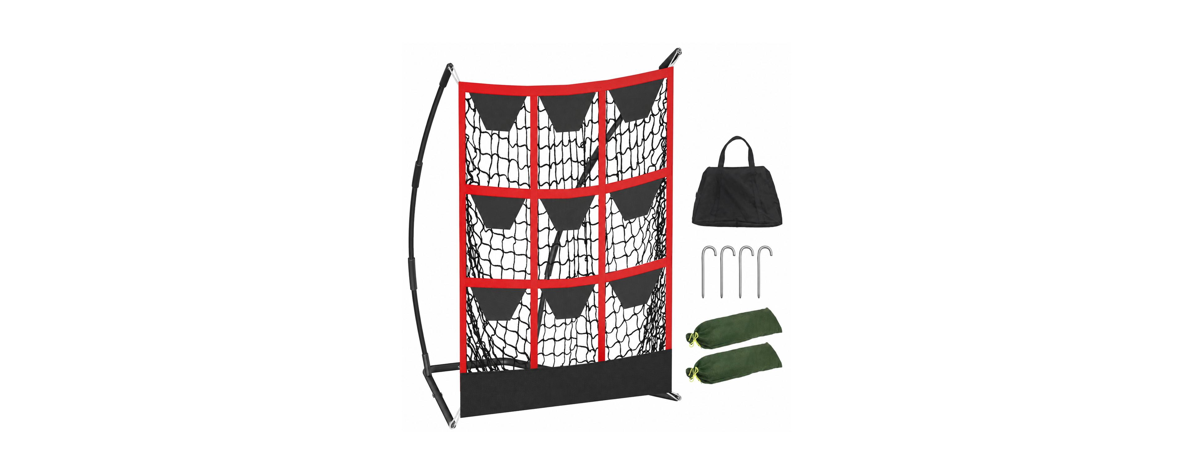 Peneyon 9 Hole Strike Zone Baseball Softball Training Net Heavy Duty Frame Portable Carry Bag