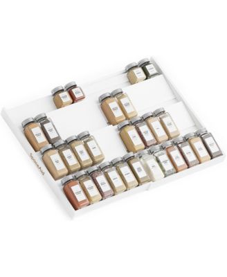 Bamboo Spice Drawer Organizer, Expandable 4 Tier Spices Rack for Cabinet Drawer,(Jars Not Included, From 12" to 23" Wide