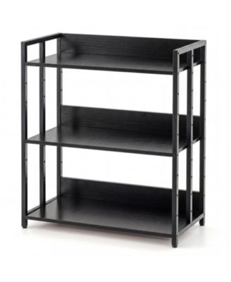 Adjustable 3-Tier Industrial Bookshelf for Corners or Walls