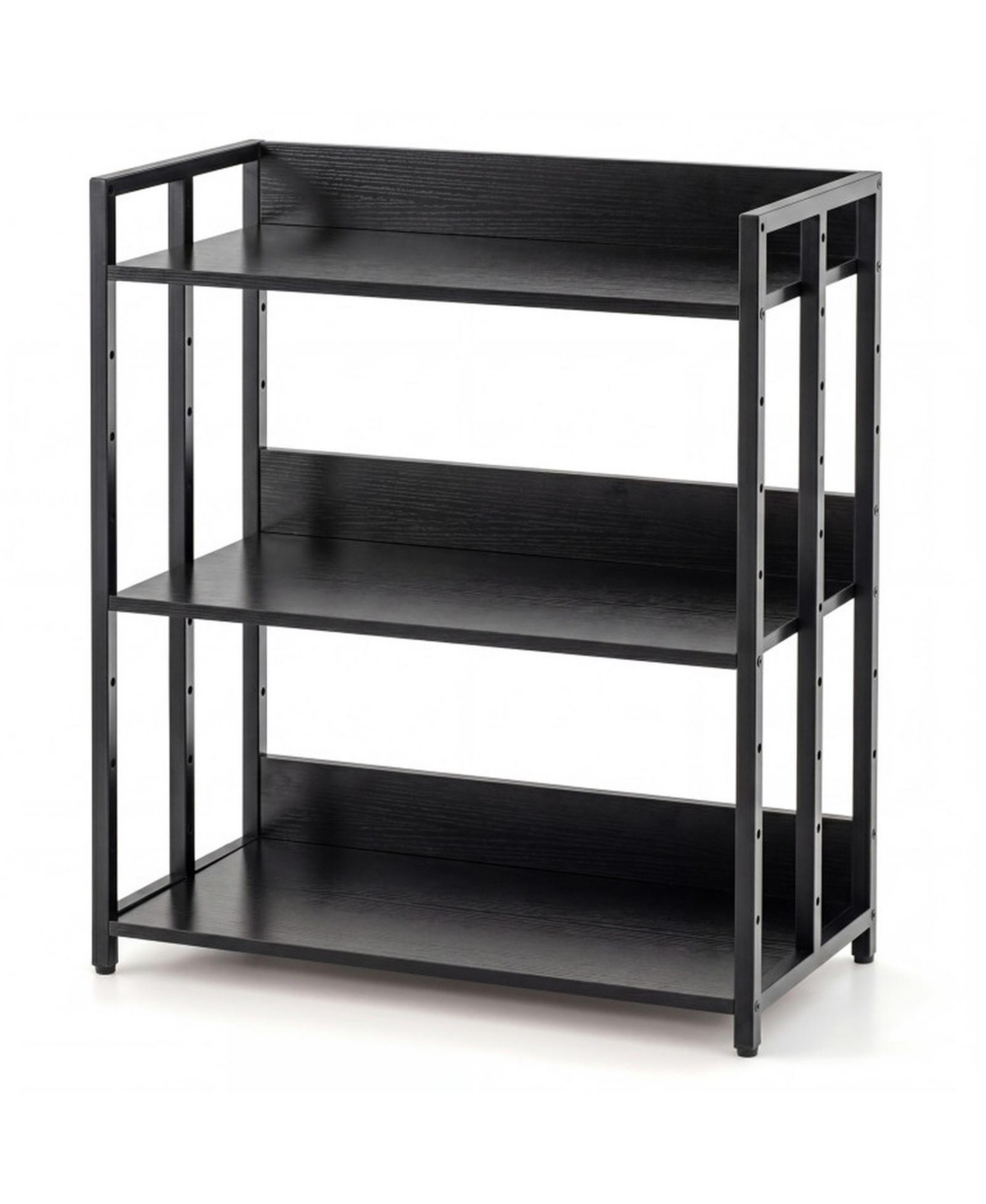 Gouun Adjustable 3-Tier Industrial Bookshelf for Corners or Walls