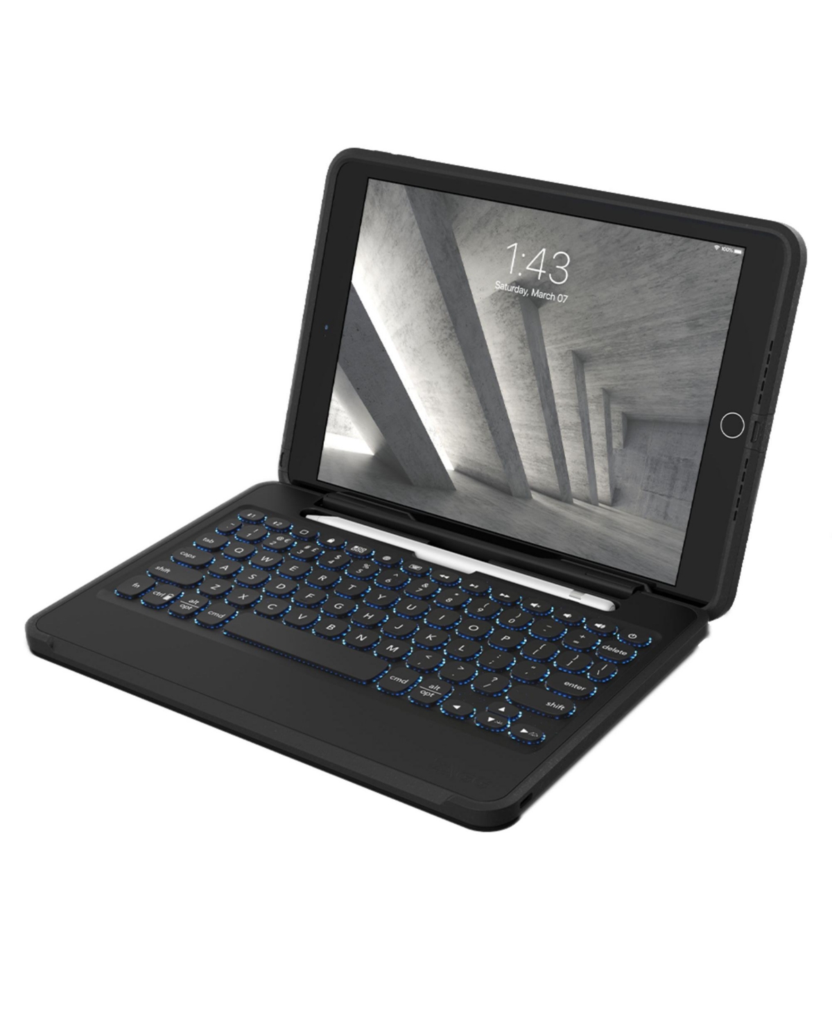 Zagg Rugged Book Go Backlit Island-Style Rechargeable Keyboard Case Compatible with Apple iPad 10.2 / Air 10.5 / Pro 10.5 - Black