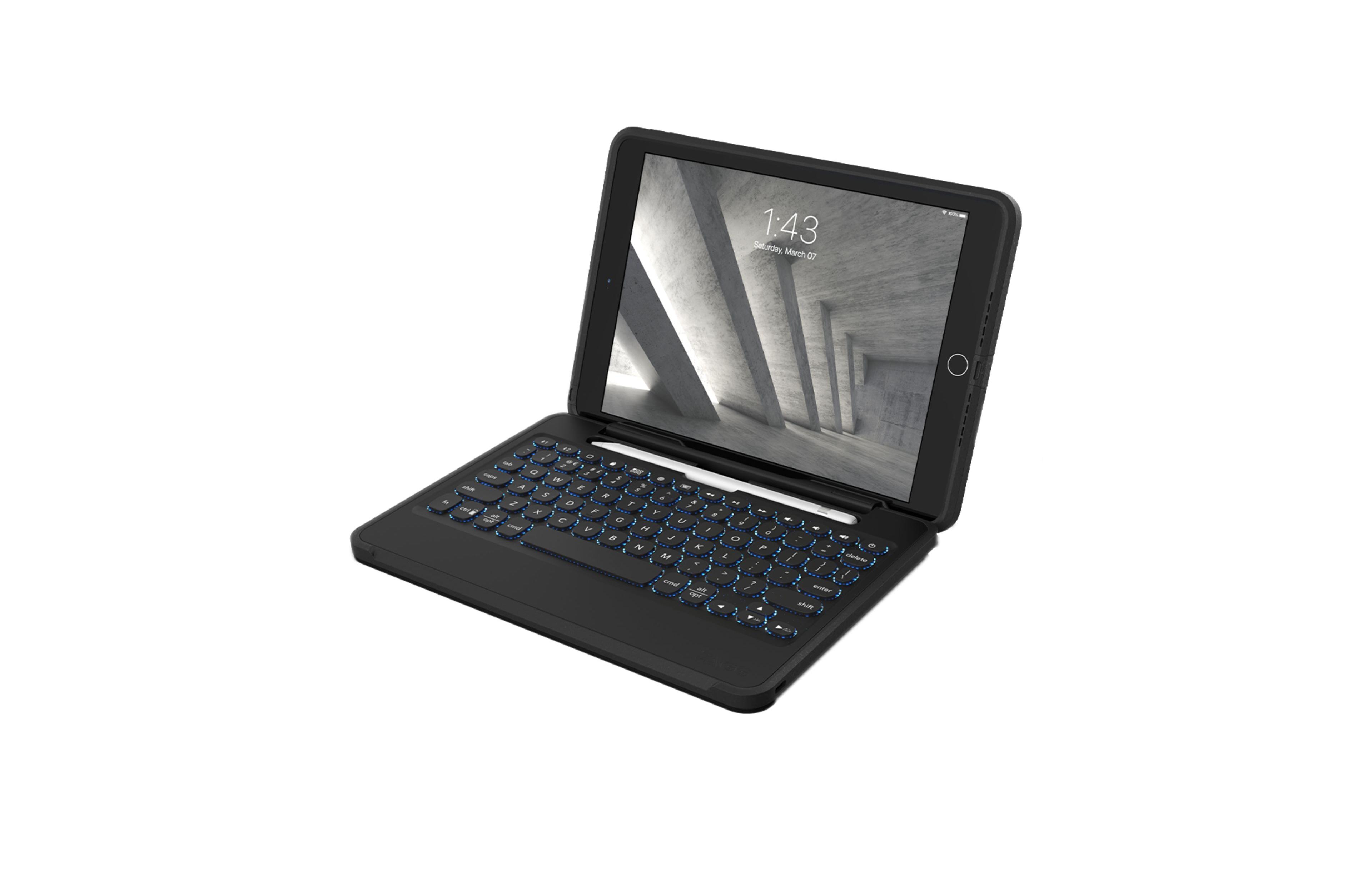 Zagg Rugged Book Go Backlit Island-Style Rechargeable Keyboard Case Compatible with Apple iPad 10.2 / Air 10.5 / Pro 10.5