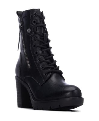 Refresh Combat Lug Sole Block Heel Women's Ankle Booties