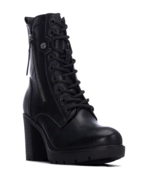Женские ботинки XTI Refresh Combat Lug Sole Block Heel Ankle Booties, цвет: Чёрный