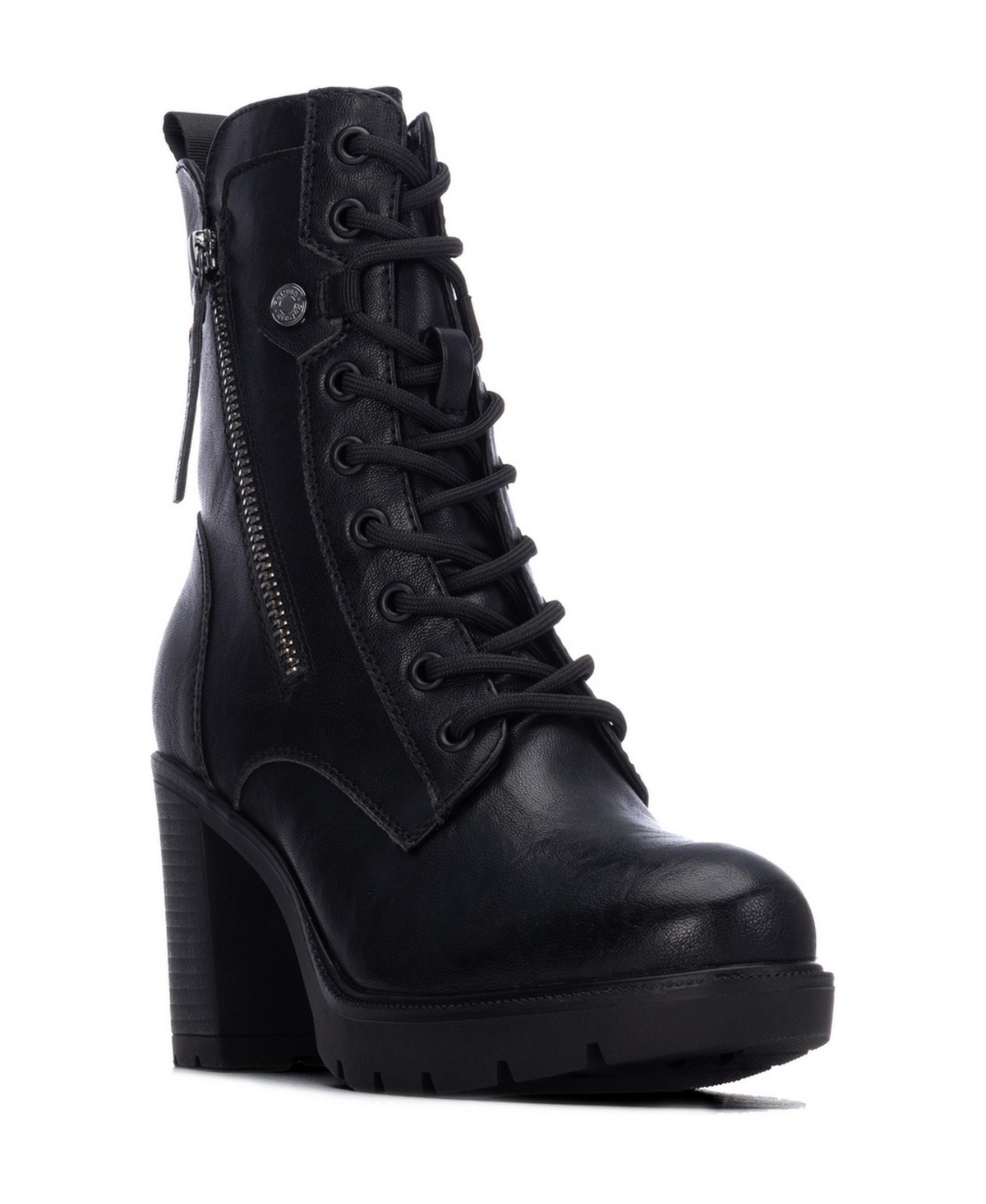 Xti Refresh Combat Lug Sole Block Heel Women's Ankle Booties