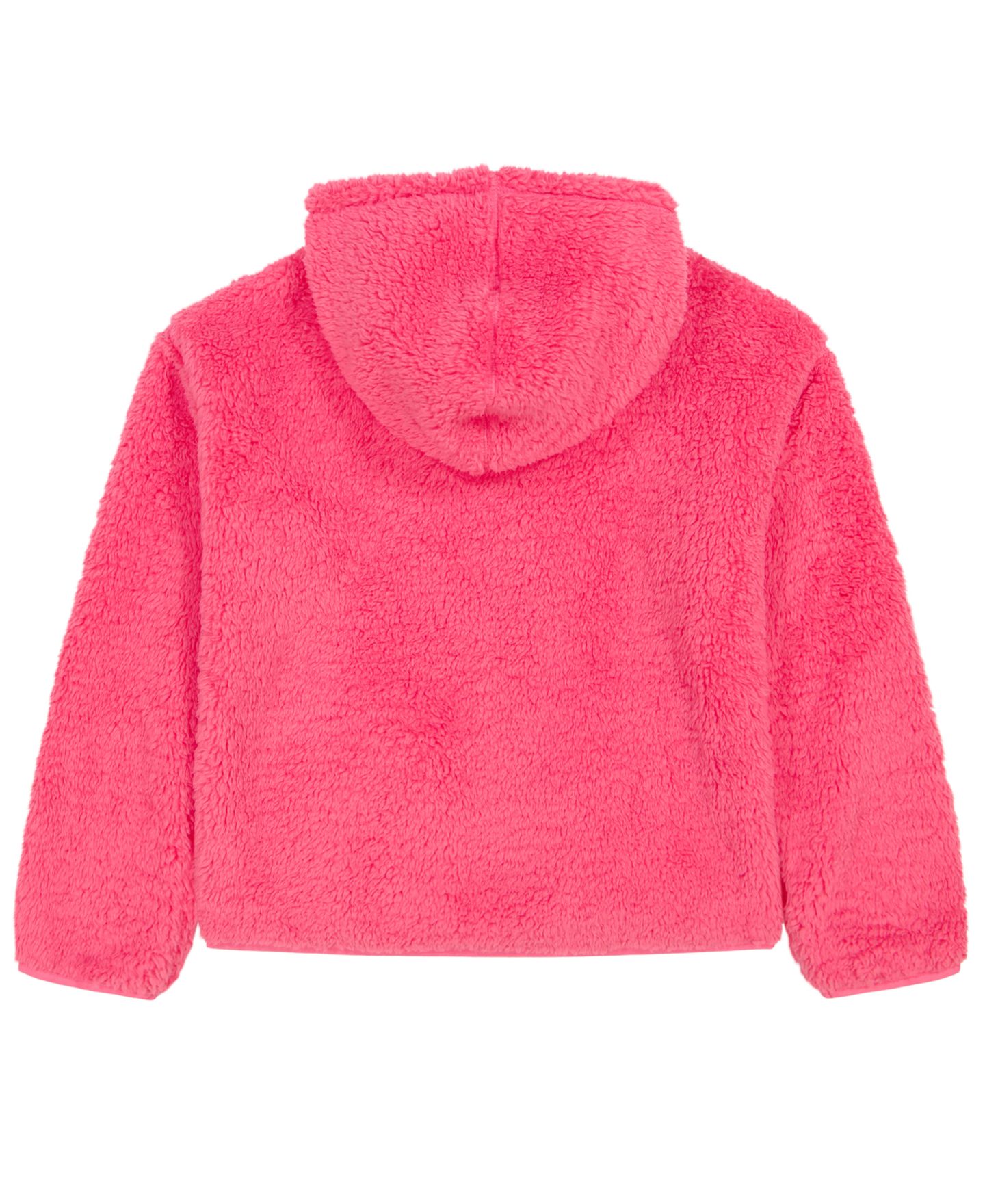 Худи Tommy Hilfiger Minky Faux Fur Hooded Drop-Shoulder для девочек, цвет: Розовый — фото 2