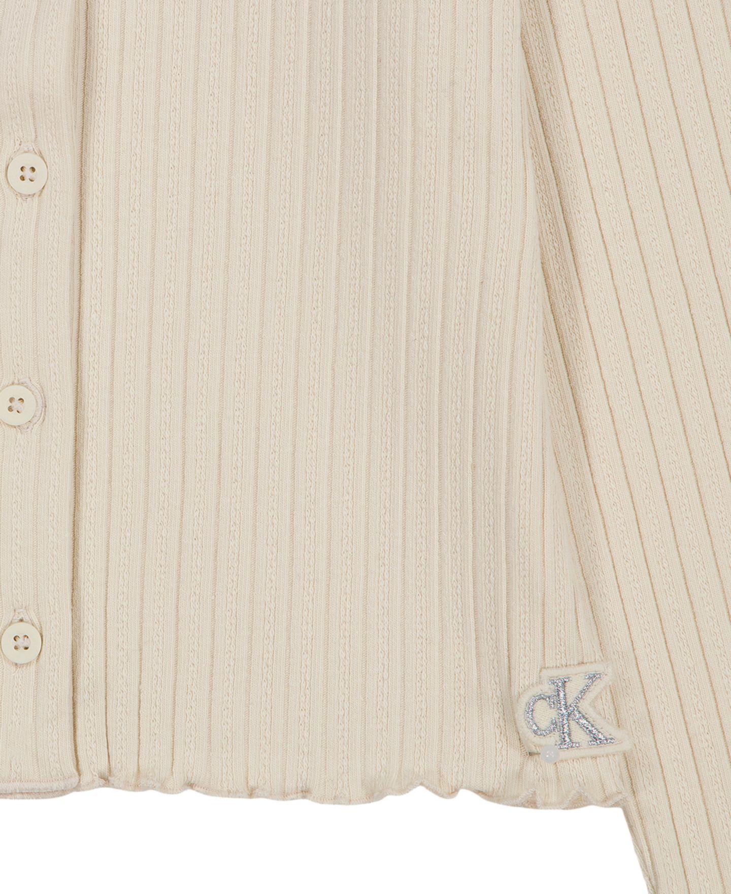 Кардиган Calvin Klein Long-Sleeve Pointelle для девочек, цвет: Turtledove — фото 7