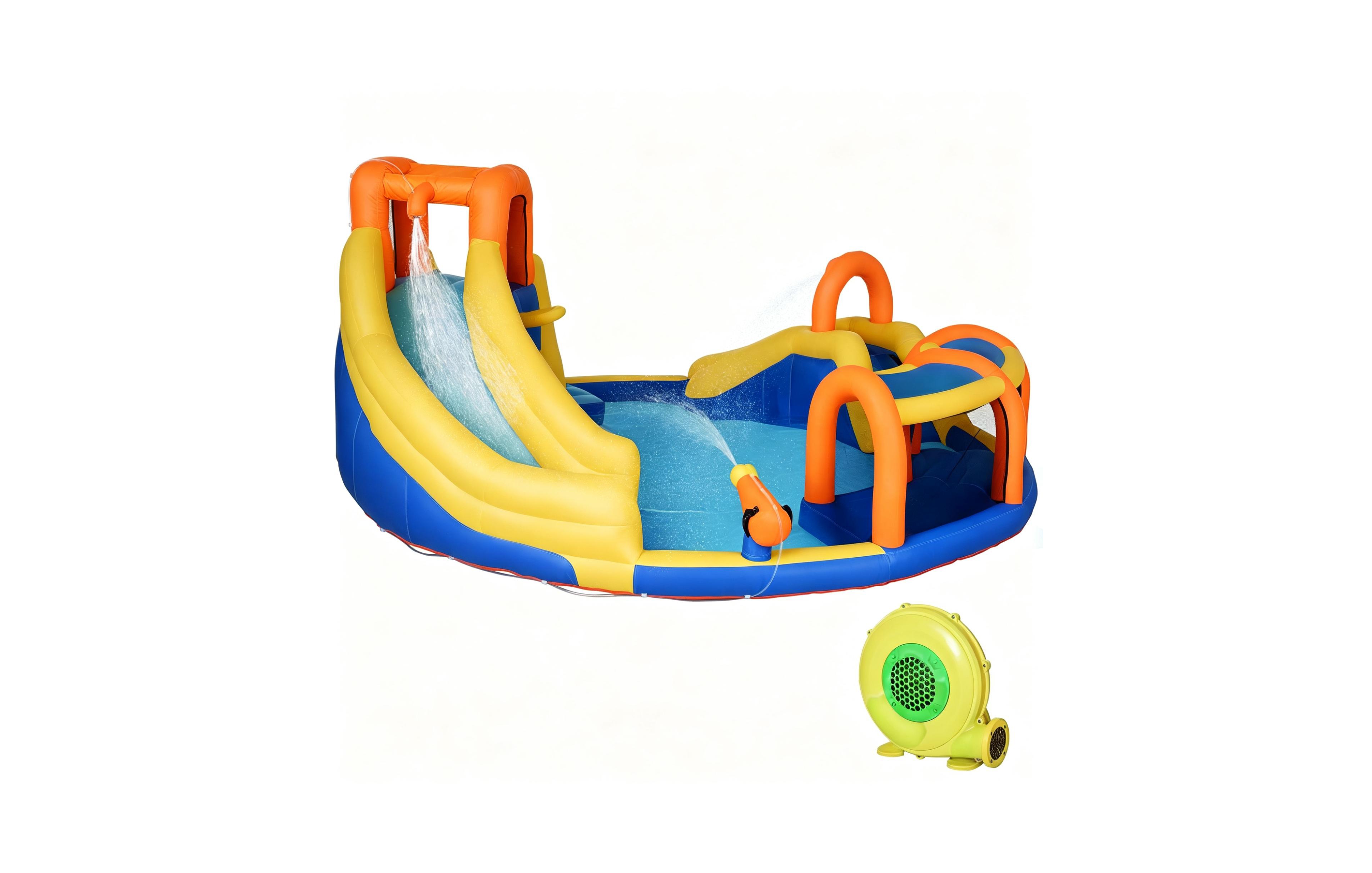 Sevorley Inflatable Water Slide Play Set, Accommodates 4 Children, Ages 3-8