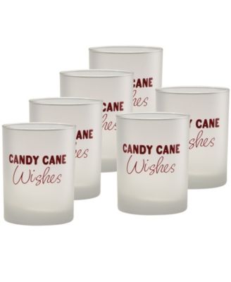 Holiday Candy Cane Wishes Double Old Fashioned Glasses, Set of 6