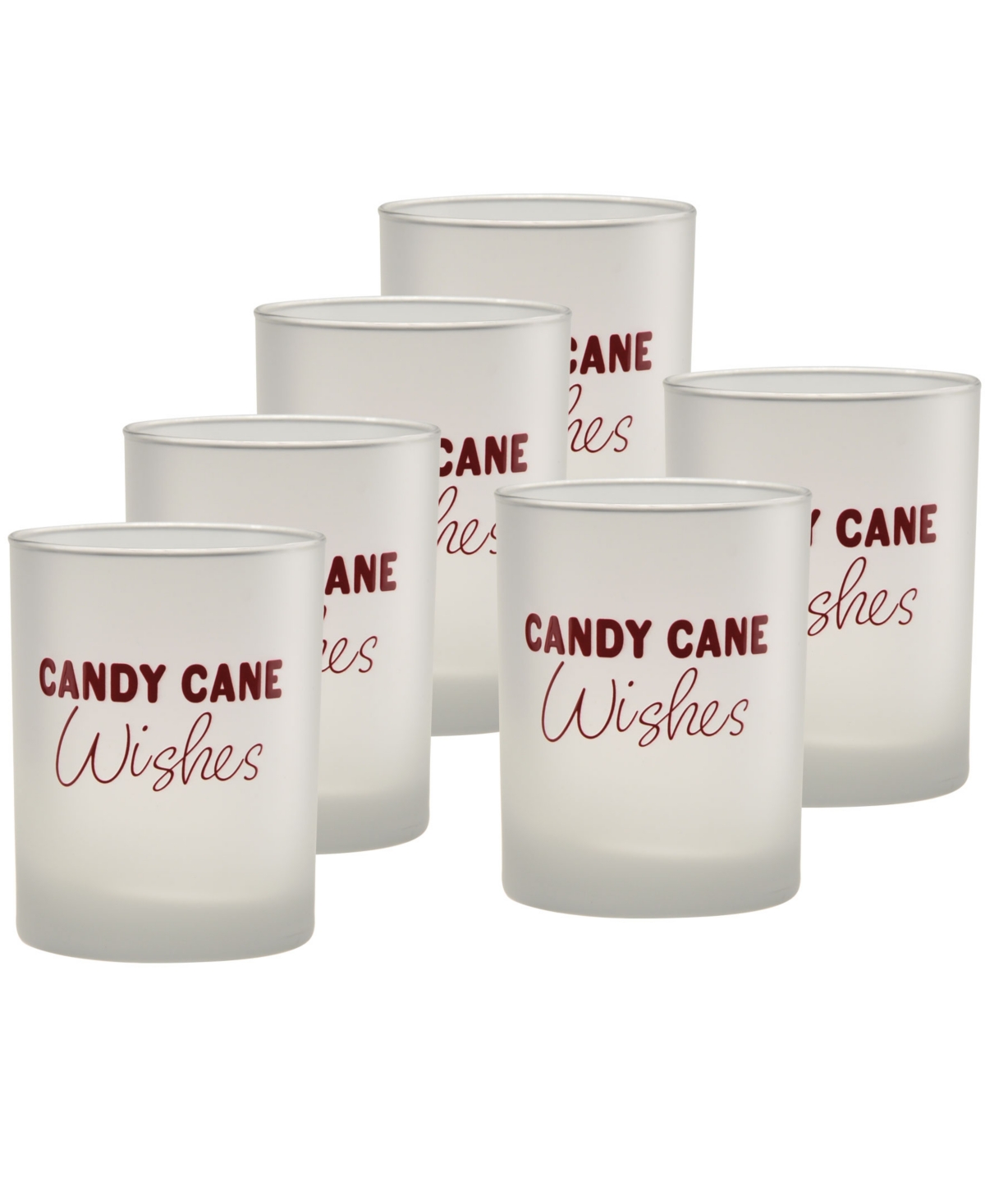 Culver Holiday Candy Cane Wishes Double Old Fashioned Glasses, Set of 6