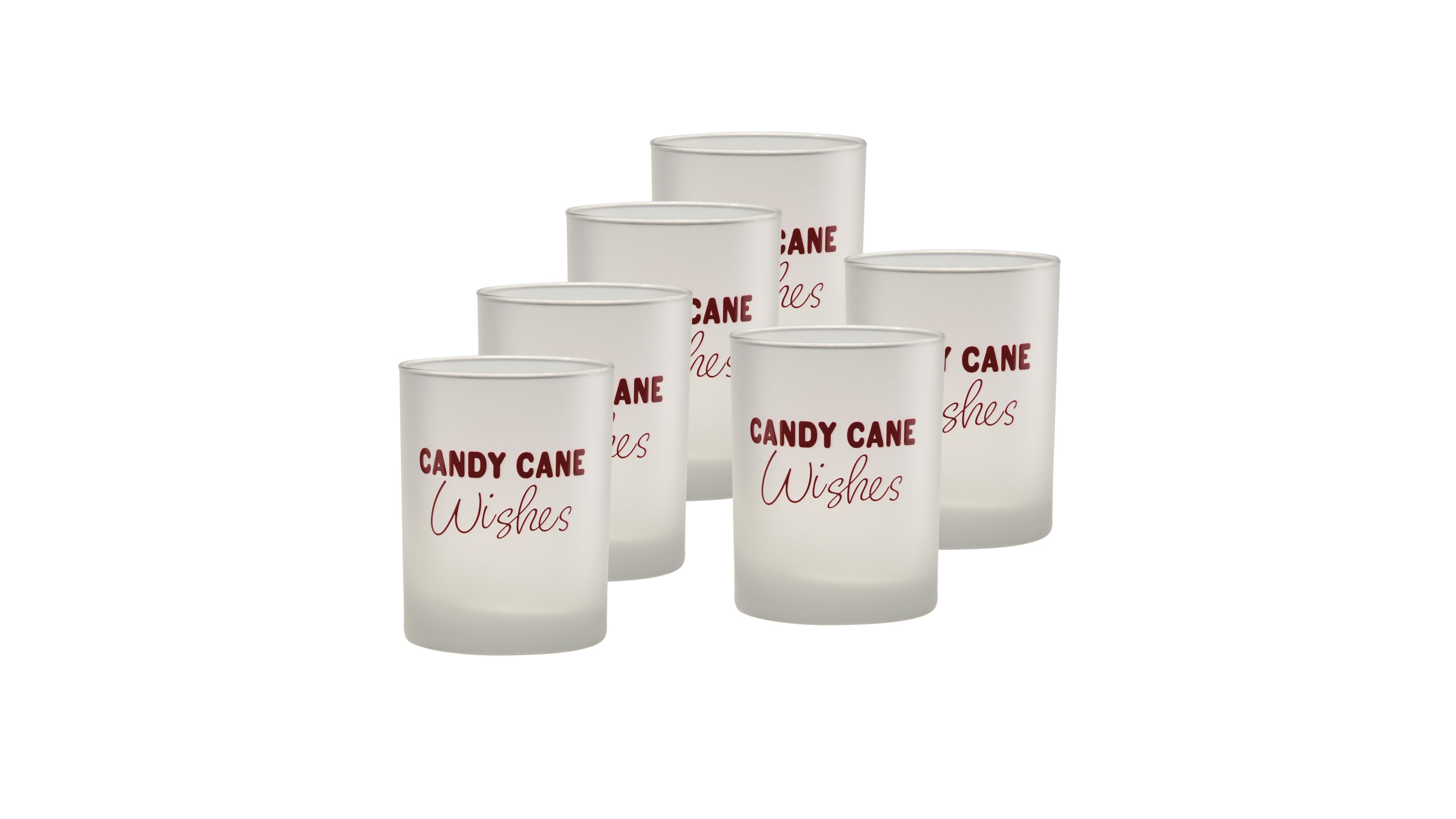 Culver Holiday Candy Cane Wishes Double Old Fashioned Glasses, Set of 6
