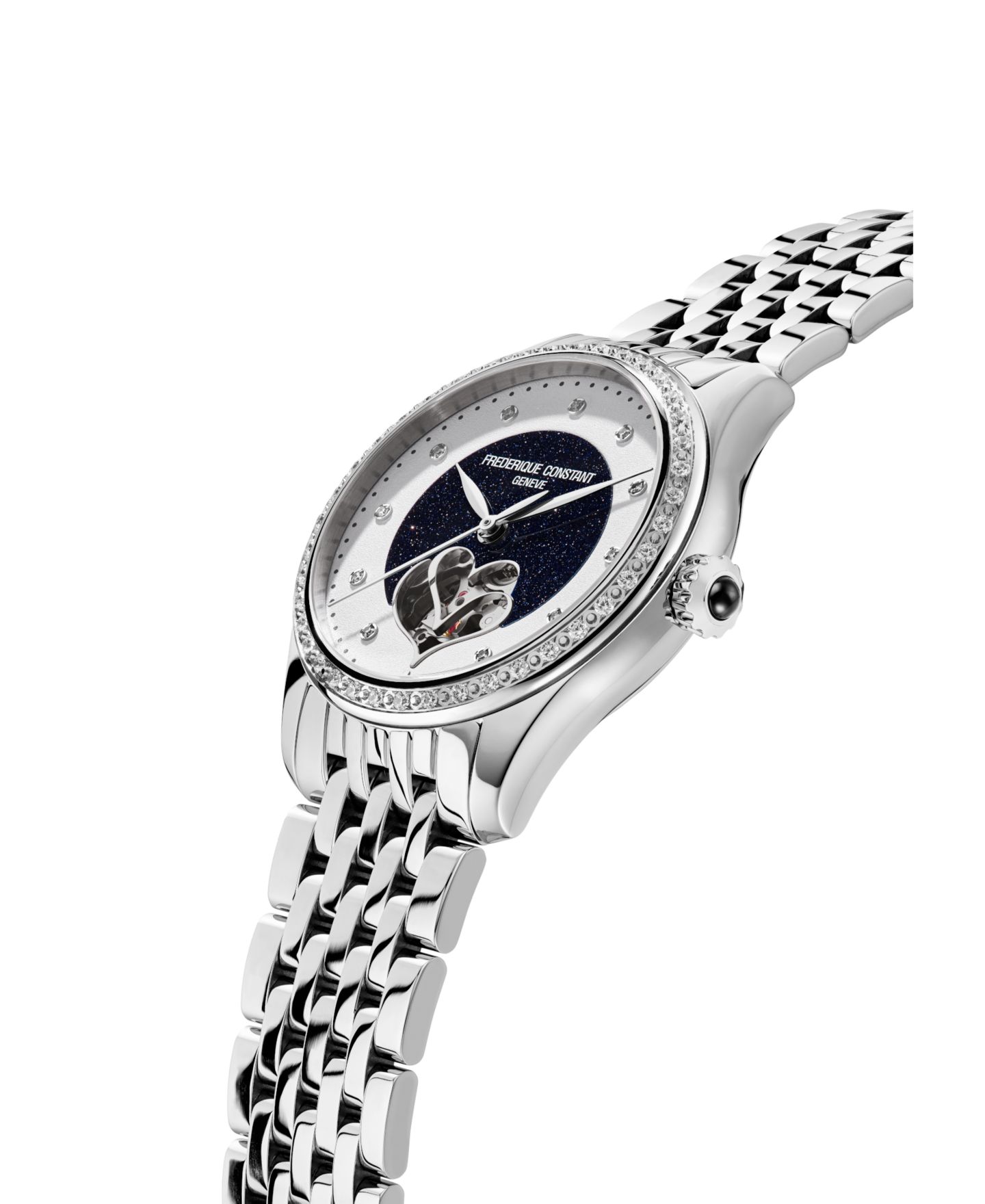 Женские часы Frederique Constant Swiss Automatic Double Heart Beat Silver-Tone Stainless Steel 36mm — фото 2