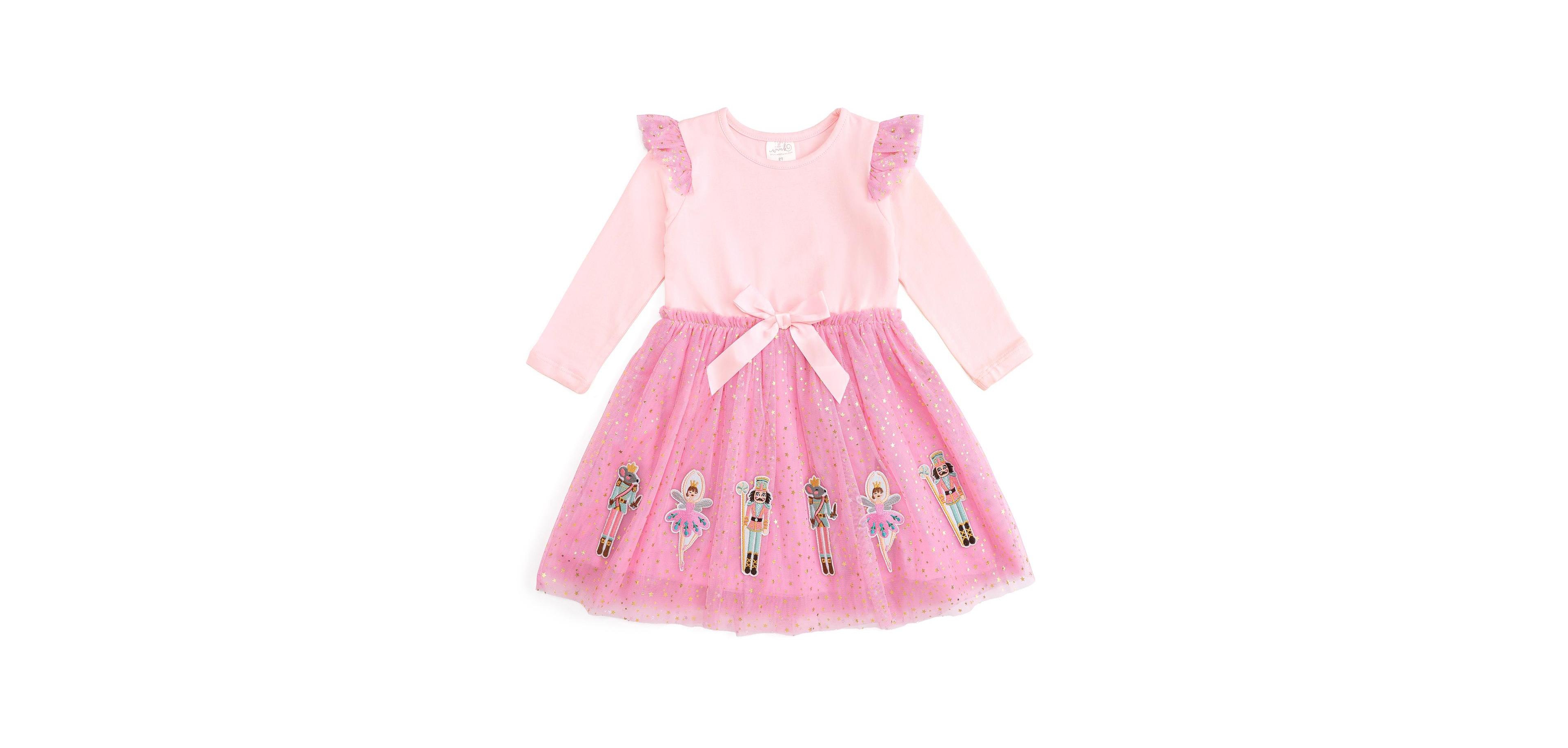 Sweet Wink Baby Girls' Nutcracker Applique Holiday Long-Sleeve Dress