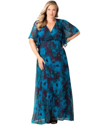 Plus Size Carmella Flutter Sleeve Gown
