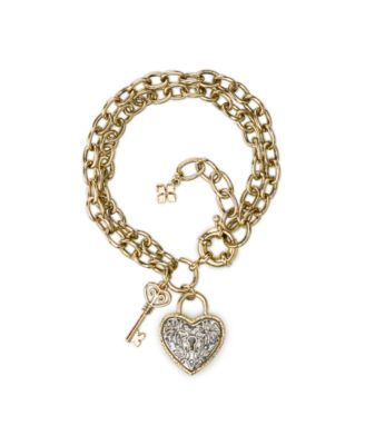 Women's Two-Tone Double Chain Charm Bracelet