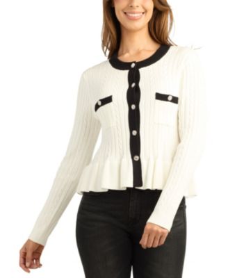 Women's Cable-Knit Colorblock Cardigan
