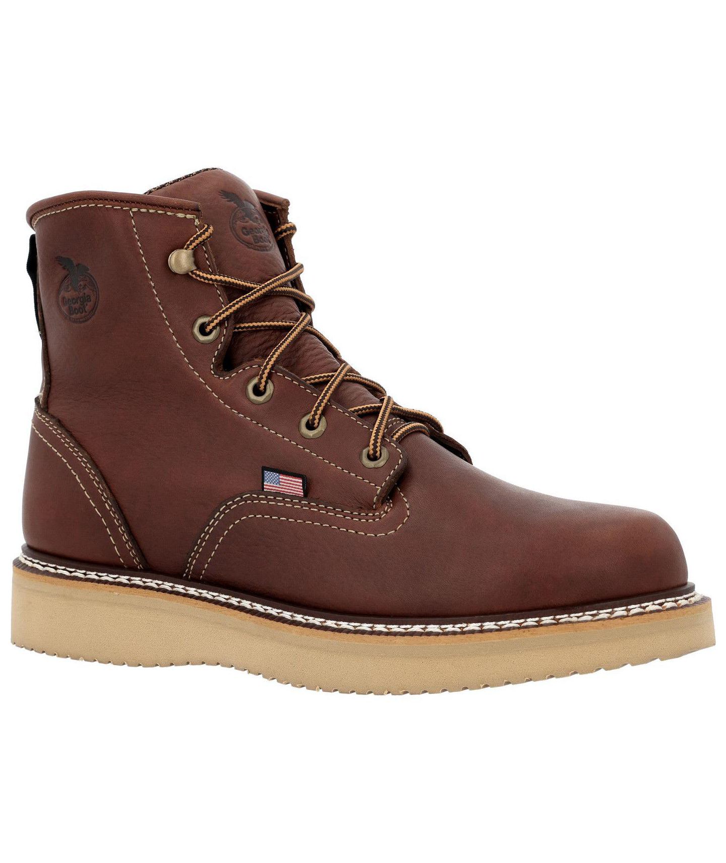 Мужские ботинки GEORGIA BOOT USA-Made Wedge SPR Leather Work Boot, цвет: Золотой — фото 3