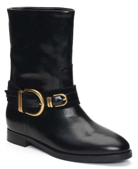Женские ботинки Kenneth Cole New York Nico Buckle Strap, цвет: Чёрный кожаный