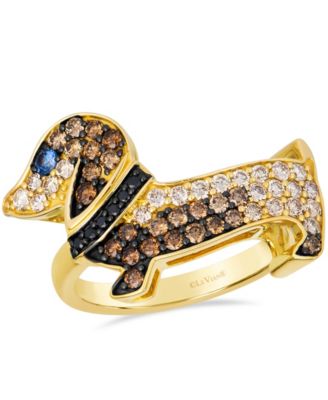 Chocolate Diamond Round-Cut Ring (7/8 ct. t.w.) in 14k Yellow Gold