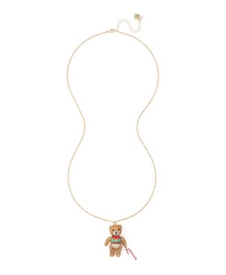 Women's Glass Crystal Grandpa Bear Necklace
