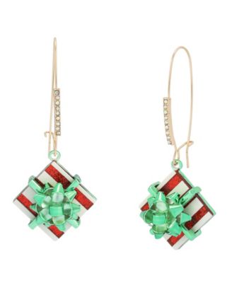 Glass Crystal Christmas Drop Earrings