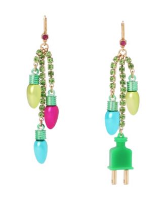Glass Crystal Mismatched Christmas Chandelier Earrings
