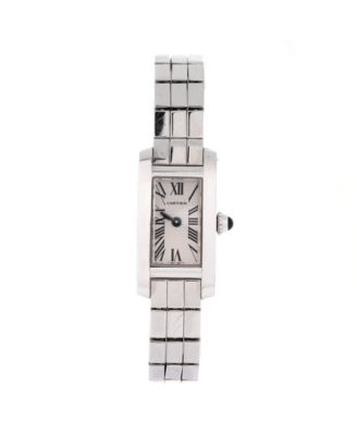 Tank Allongee Laniere Quartz Watch in White Gold 14mm