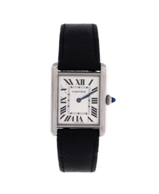 Must de Cartier Tank Quartz Watch in Stainless Steel and Leather 25mm