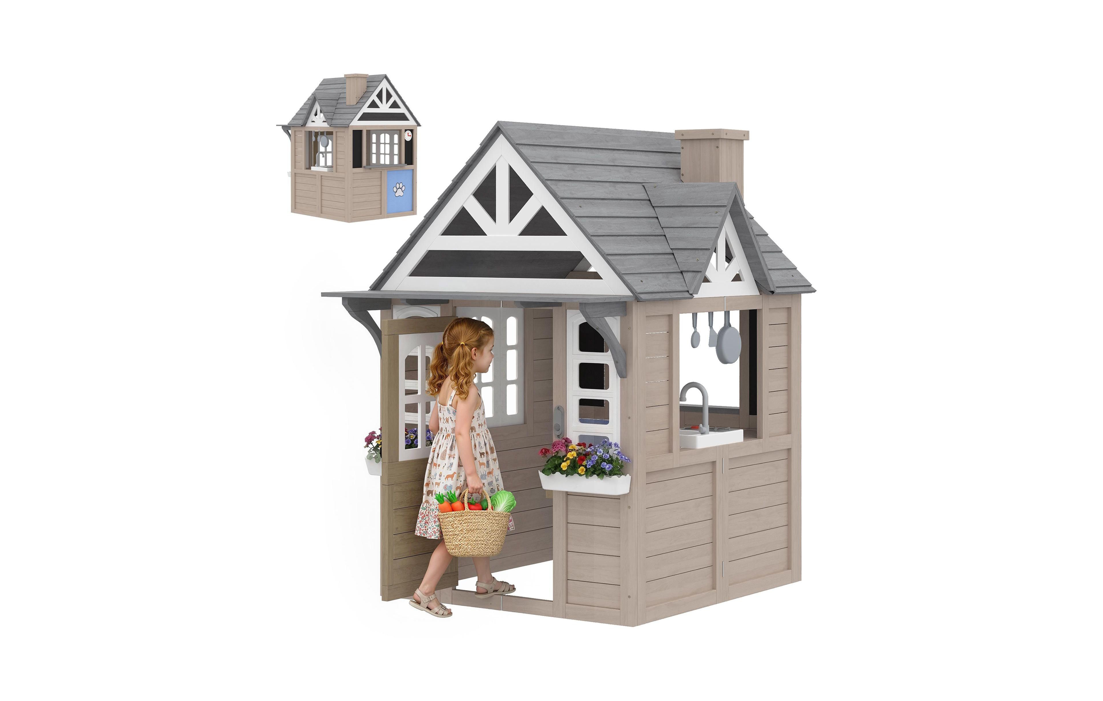 Sevorley Wooden Dog Door Playhouse, Ages 2+