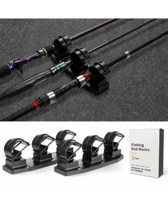 Lightweight Sturdy ABS Fishing Pole Holders With Rubber Band Clips For Mounting Multiple Surfaces