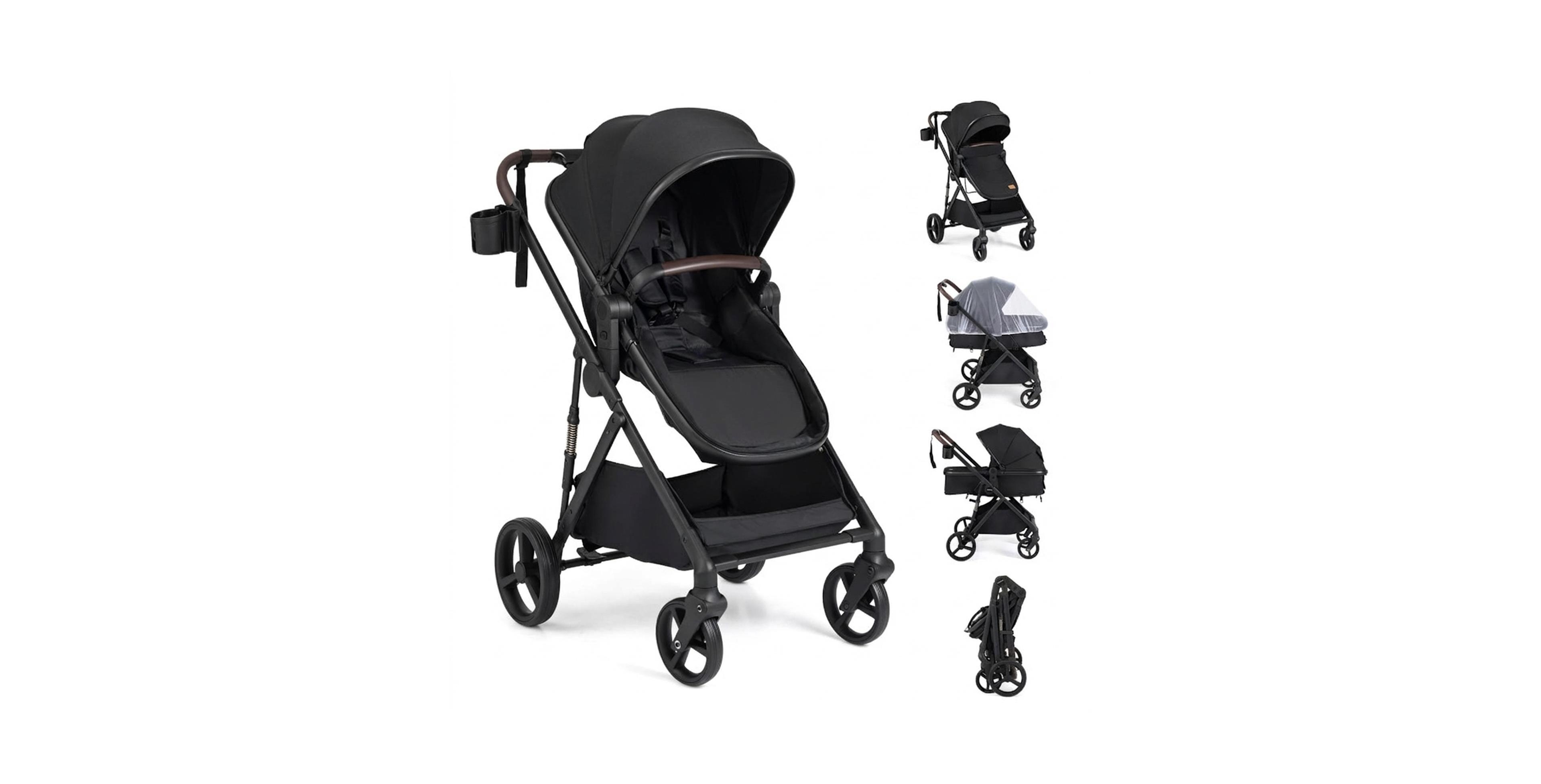 Gouun 2-in-1 High Landscape Baby Stroller and Flat Bassinet Mode