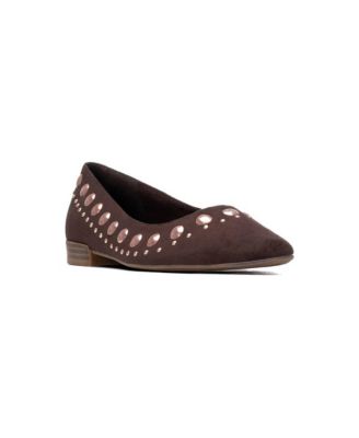 Women's Studded Suede Ballet Flats