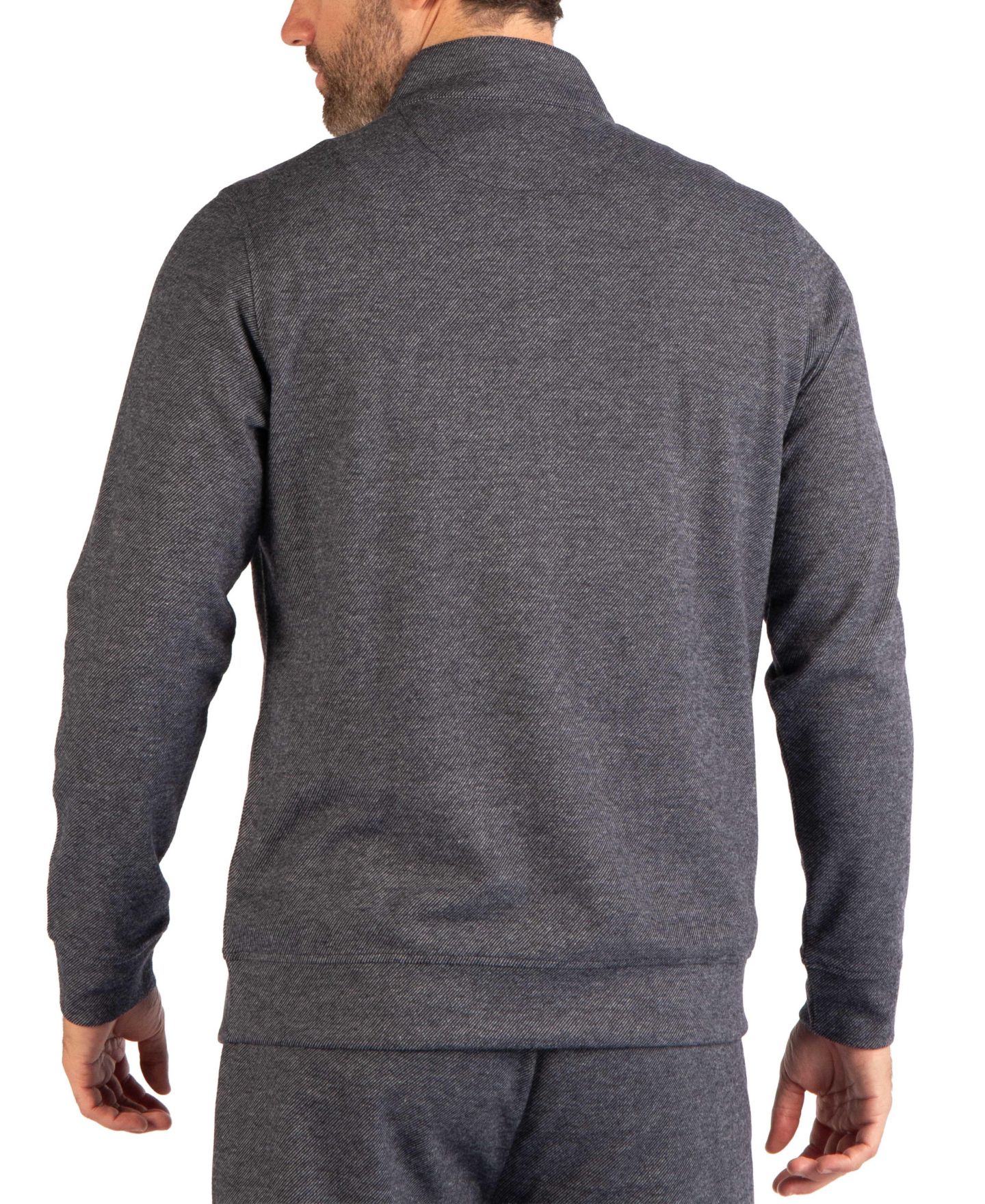 Мужской свитер Tailorbyrd Brushed Melange Twill Quarter-Zip Regular-Fit, цвет: Серый — фото 2