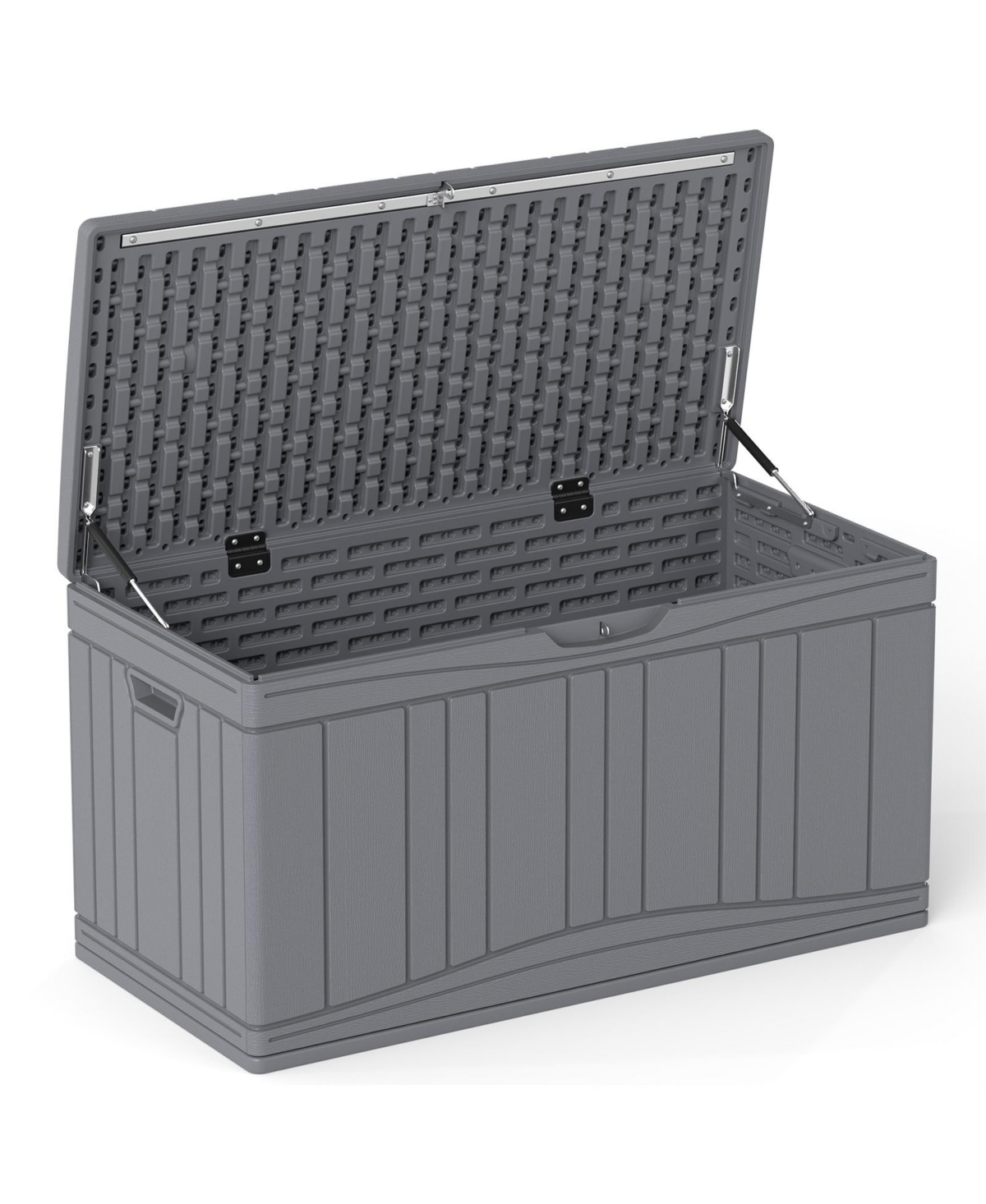 Costway 80 Gallon Outdoor Deck Box with Gas Struts and Lock-Compatible Lid for Packages