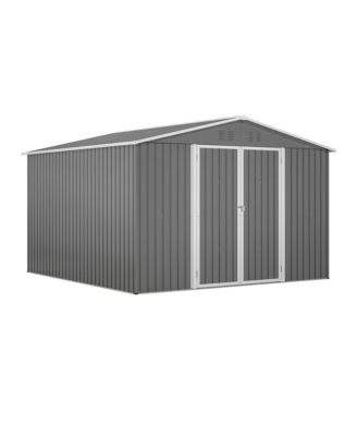 10 x 10 FT Outdoor Storage Shed with Updated Frame Structure and Lockable Doors