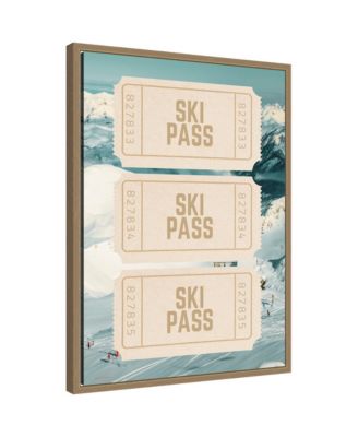Ski Pass by Honey Island Studio Framed Canvas Wall Art Print